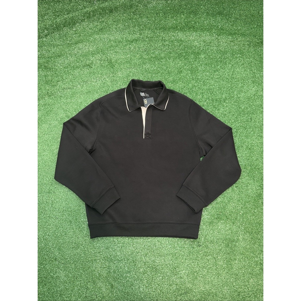 NWT VRST Pinnacle Rugby Polo Long Sleeve Collared Black Men's‎ Small